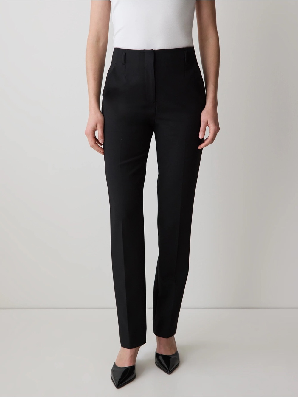 RW&CO. Black Slim-Leg High-Rise Women's Dress Trousers